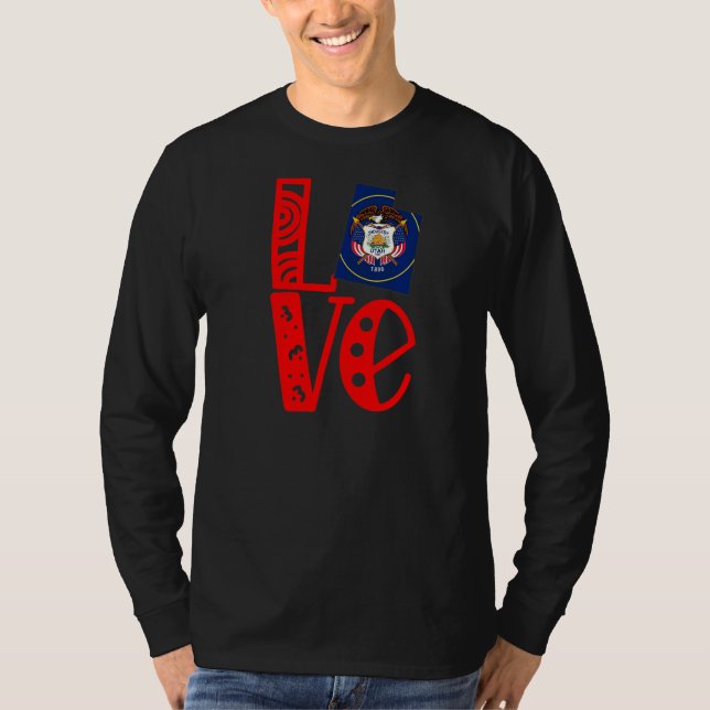 Camiseta Love Utah em Blocos Letters (Frente)