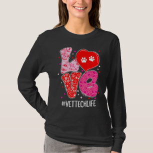Camiseta Love Vet Tech Life Cute Animal Veterinary Valenti