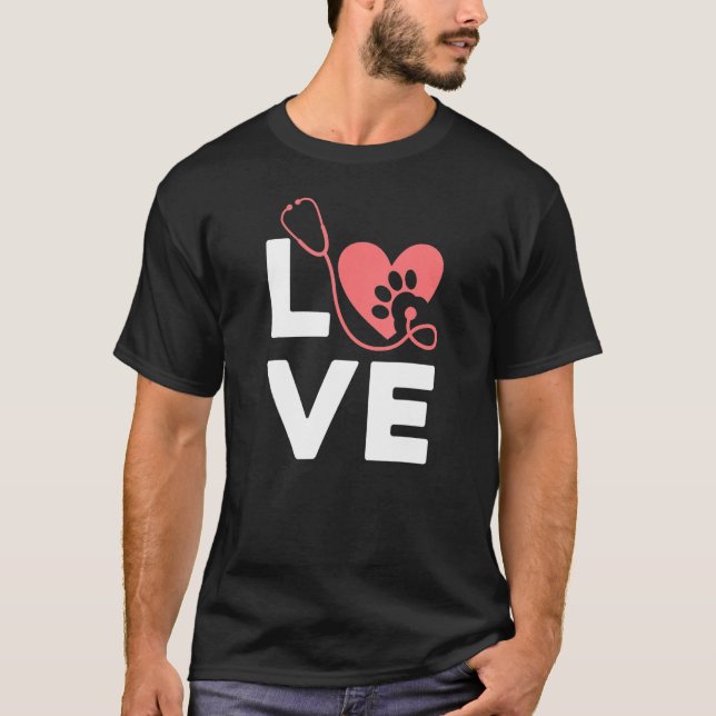 Camiseta LOVE Veterinarian Animal Rescution (Frente)