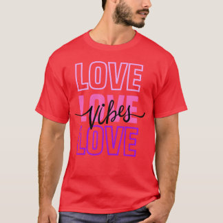 Camiseta Love Vibes Love Loveypography Pink