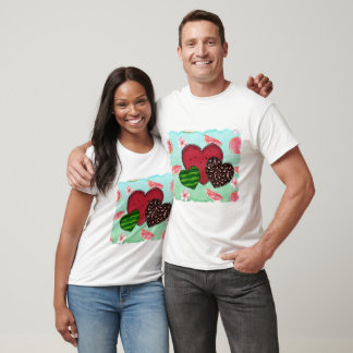Camiseta Love Watermelon Heart & Leopard Print Design