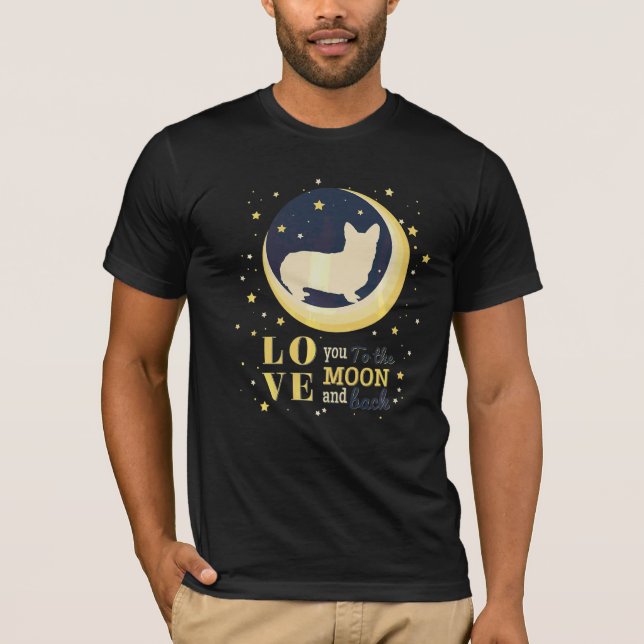 Camiseta Love Welsh Corgi Dog To Moon (Frente)