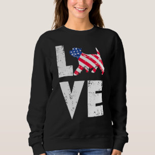 Camiseta Love West Highland Terrier Westie EUA Flag