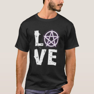 Camiseta Love Wicca TSirt with Pentagram for Wiccan Pagan