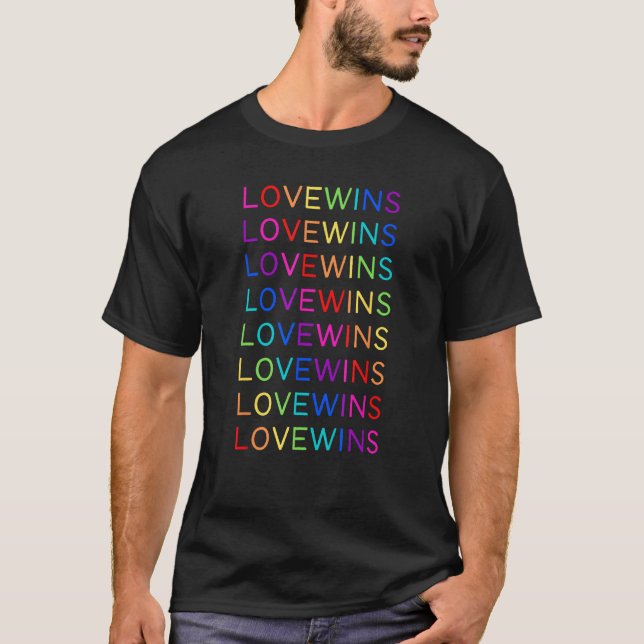 Camiseta Love Will Win LGBTQ Rainbow Flag  LGBTQIA+ Pride M (Frente)