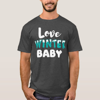 Camiseta Love Winter Baby Pregnancy Revela Pais A Serem Fa