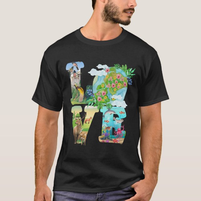 Camiseta Love World Earth Day 2022 Planet Environmental (Frente)