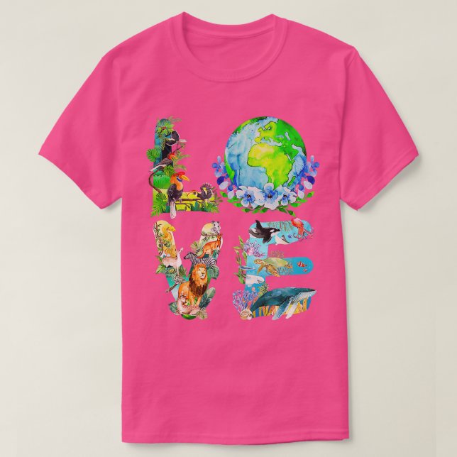 Camiseta Love World Earth Day 2022 Planet Environmental Ani (Frente do Design)