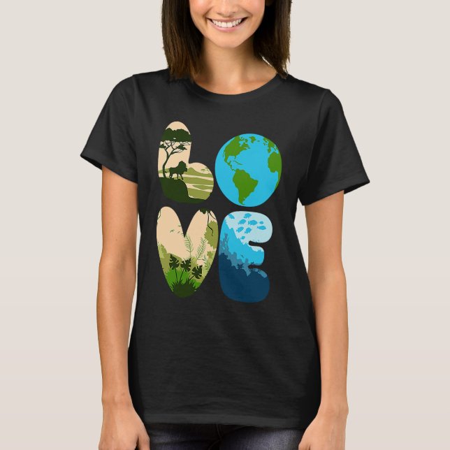 Camiseta Love World Earth Day 2023 Save Planet Environmenta (Frente)