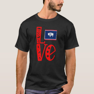 Camiseta Love Wyoming Em Blocos
