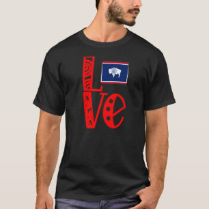 Camiseta Love Wyoming Em Blocos