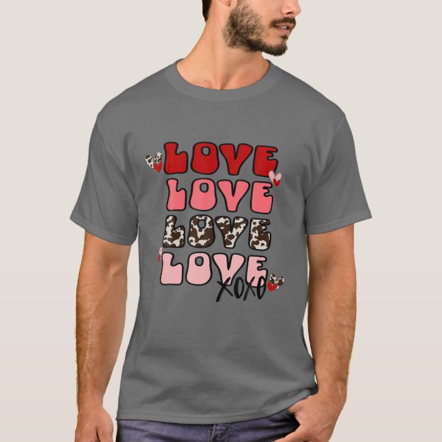 Camiseta Love_XOXO Hearts Dia de os namorados Oferece-Lhe P (Frente)