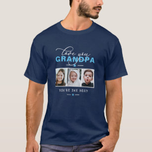 Camiseta Love You Grandpa/Grampa/Other 3 Photo Custom Text