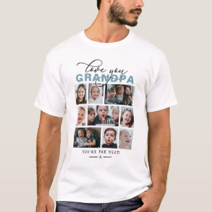 Camiseta Love You Grandpa/Grampa/Other 9-Photo Custom Text