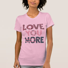 Camiseta Love You More Mixed Pattern Typography – Leopard