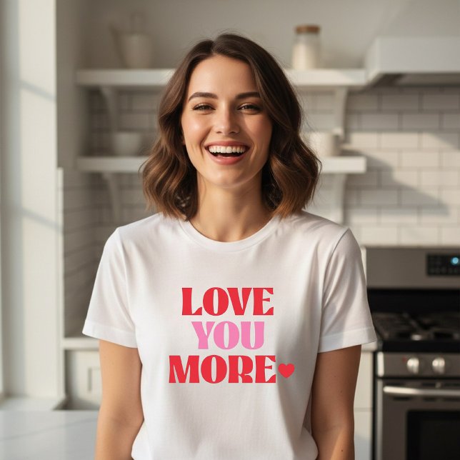 Camiseta Love You More Retro Valentine  (Criador carregado)