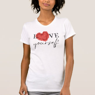 Camiseta Love Yourself Heart Watercolor Positive