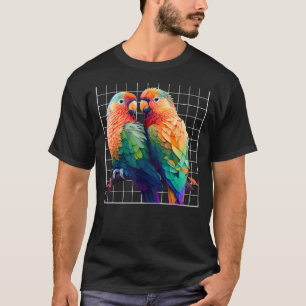 Camiseta Lovebird Papagaio Adora Pássaros Pássaros exóticos