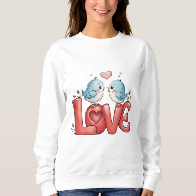 Camiseta Lovebirds A Little Love Two Hearts, One Song Love  (Frente)