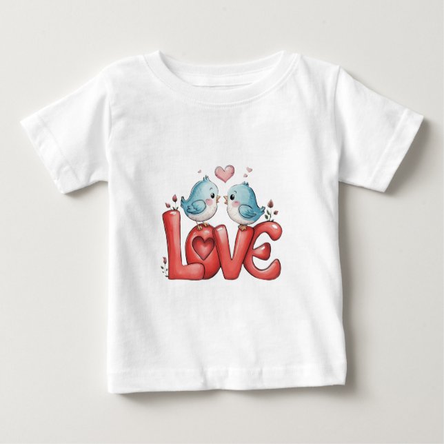 Camiseta Lovebirds A Little Love Two Hearts, One Song Love (Frente)