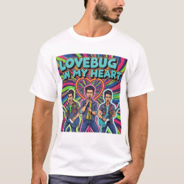 Camiseta Lovebug no meu coração - Trio Colorido de Música P