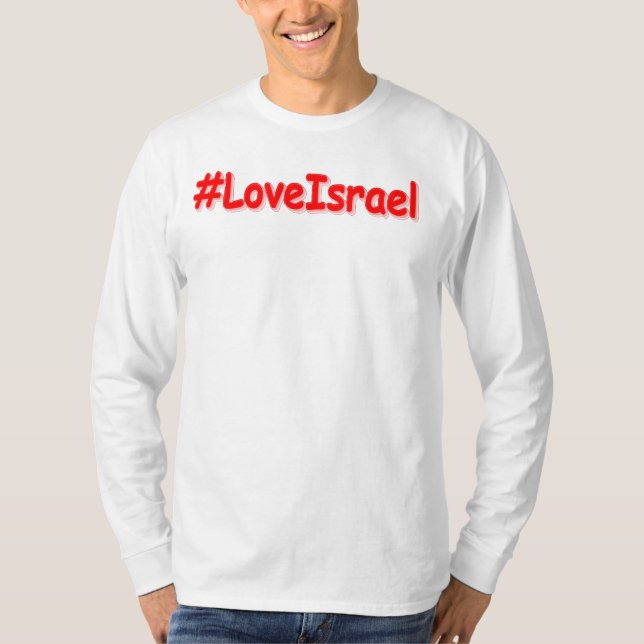 Camiseta "#LoveIsrael" Design bonito. Comprar Agora (Frente)