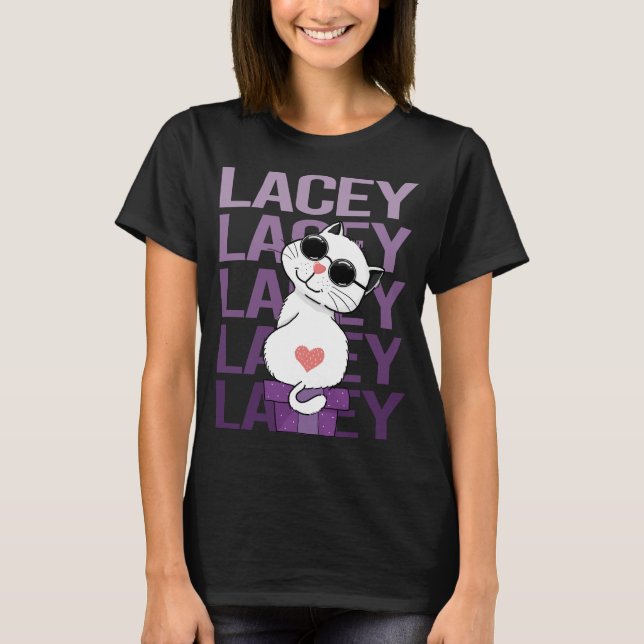 Camiseta Lovely Cat - Nome Lacey (Frente)