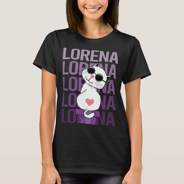 Camiseta Lovely Cat - Nome Lorena (Frente)