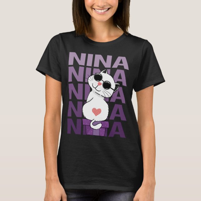 Camiseta Lovely Cat - Nome Nina (Frente)