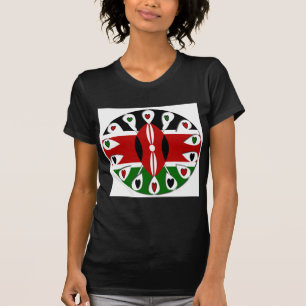 Camiseta Lovely Hearts Kenya: Flag Art Motif