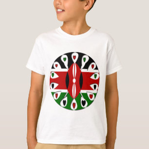 Camiseta Lovely Hearts Kenya: Flag Art Motif