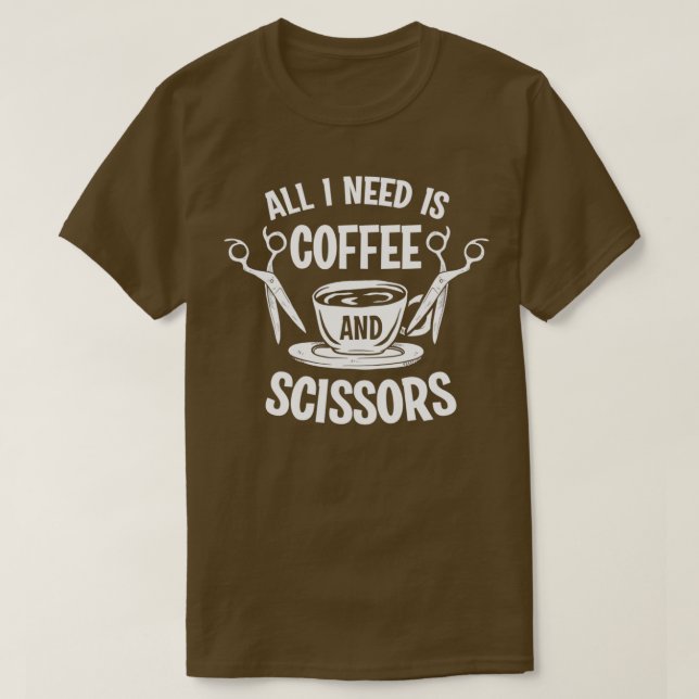 Camiseta Lover De Café E Presente De Tesoura De Barber Hair (Frente do Design)