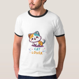 Camiseta Lover de Gato de Multicores