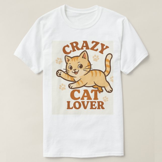 CAMISETA LOVER DE GATO LOUCO (Frente do Design)