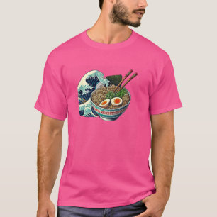Camiseta Lover de sopa de Comida de Arte Onda Japonesa Culi