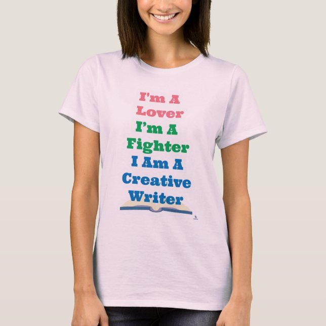 Camiseta Lover Fighter Creative Writer Epic Author Slogan (Frente)