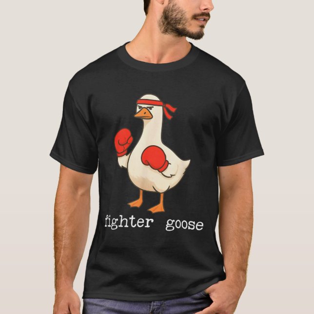 Camiseta Lover Goose And Fighter Goose, Funny Couple Goose  (Frente)