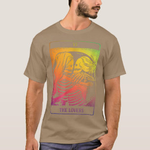 Camiseta Lovers Tarot Card Rainbow Oculta Lésbica Gótico