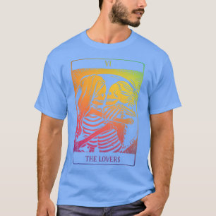 Camiseta Lovers Tarot Card Rainbow Oculta Lésbica Gótico 