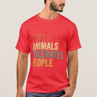Camiseta Loves Animalsolerates People Funny Animal Lover vi