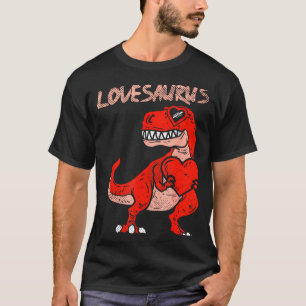 Camiseta Lovesaurus Trex Dinossauro Coração Fofo Dia dos Na