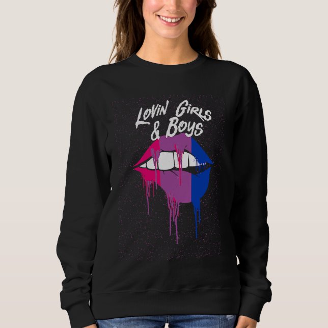 Camiseta Lovin Girls and Boys Bisexual LGBTQ Bi Pride Sayin (Frente)