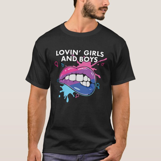 Camiseta Lovin' Girls And Boys Bisexual Pride March Bisexua (Frente)