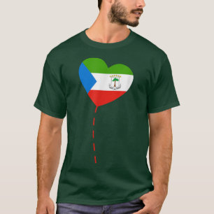 Camiseta Loving Equatorial Guinea Flag Heart Patriotic Equa