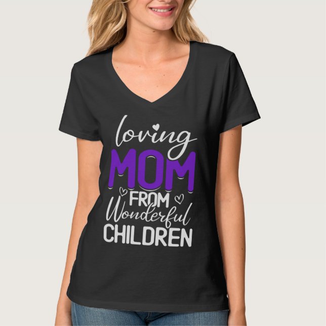 Camiseta Loving Mom From Wonderful Children   Mom (Frente)