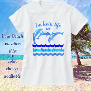 Camiseta Loving Vero Beach Flórida Saltando Golfinhos