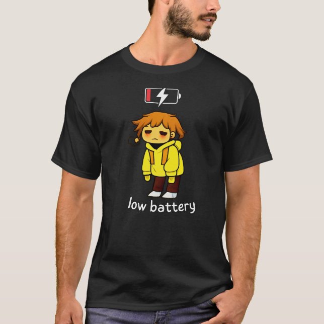 Camiseta Low Battery Cute Tired Aesthetic (Frente)
