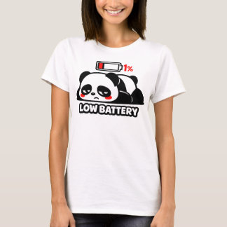 Camiseta Low Battery Panda Funny Tired Mood Graphic