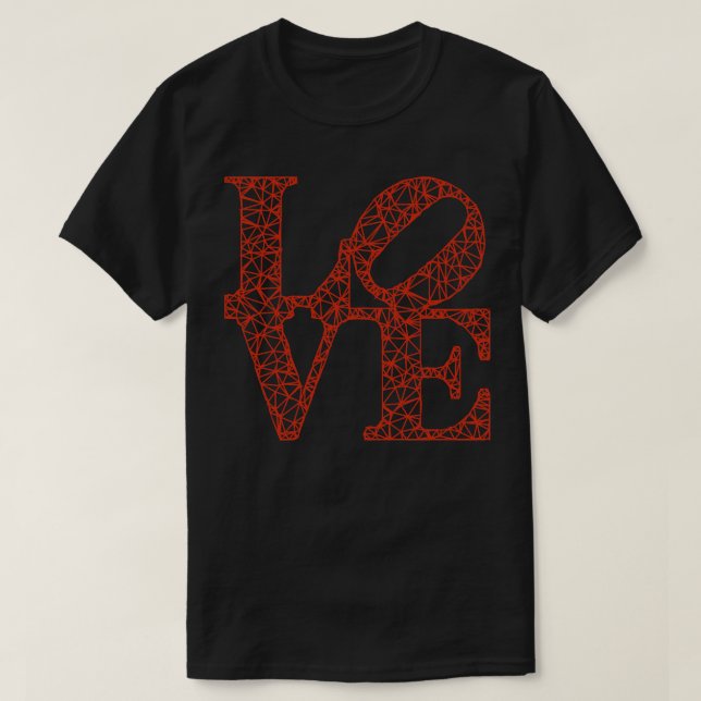 Camiseta Low Poly LOVE Robert Indiana Red TSirt (Frente do Design)