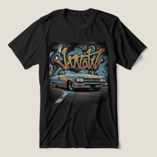 Camiseta Lowrider dos anos 60 em estilo de arte de parede d